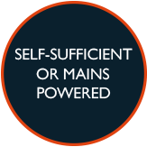 Self sufficient or mains powered Self sufficient or mains powered