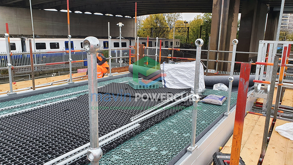 Powercube blue green roof on the SER